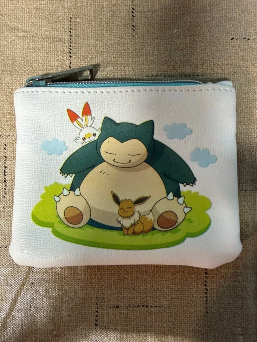 Pokémon Snorlax & Eevee Coin Pouch - Blue Zipper - Picture 1 of 4